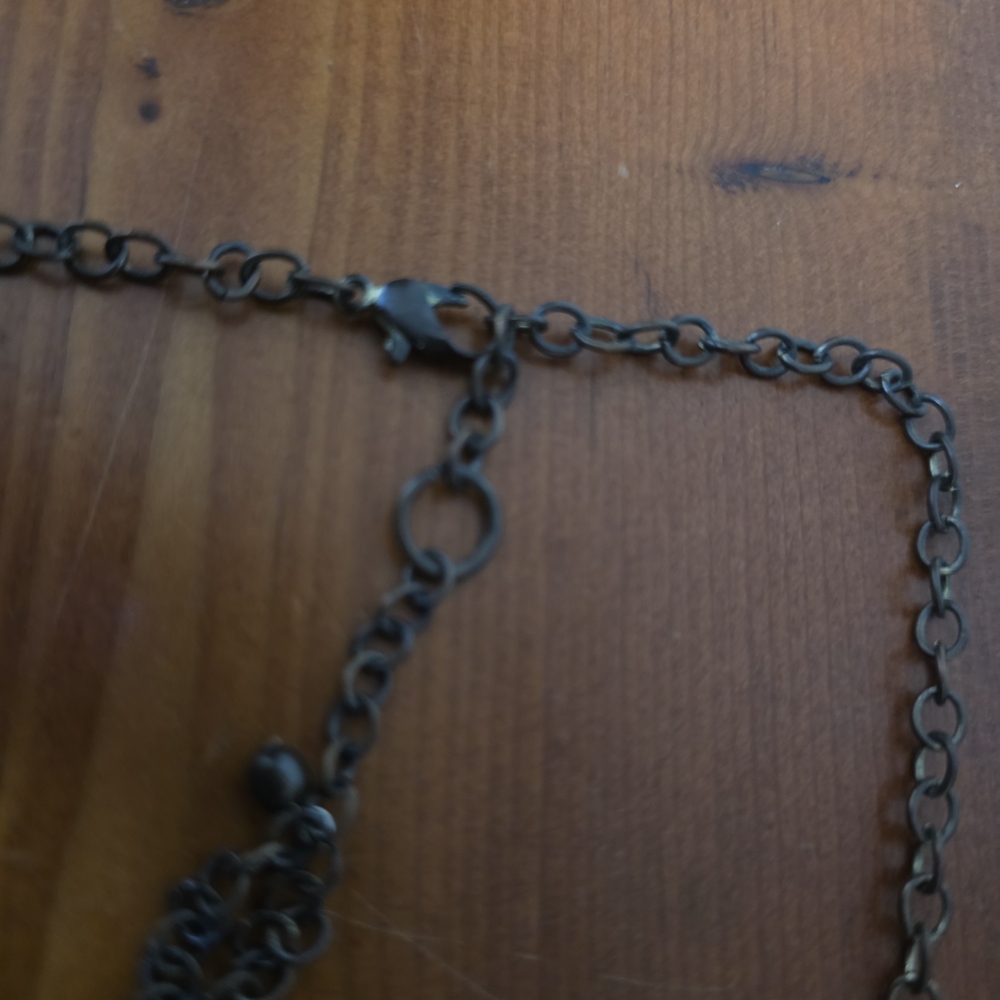 Multicolor Beaded Necklace. Frjnge Antique Chain. - Picture 9 of 9